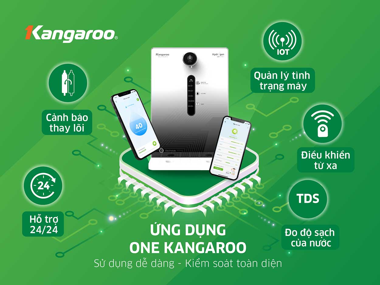 Máy lọc nước Kangaroo Hydrogen ion kiềm KG100HED-IOT