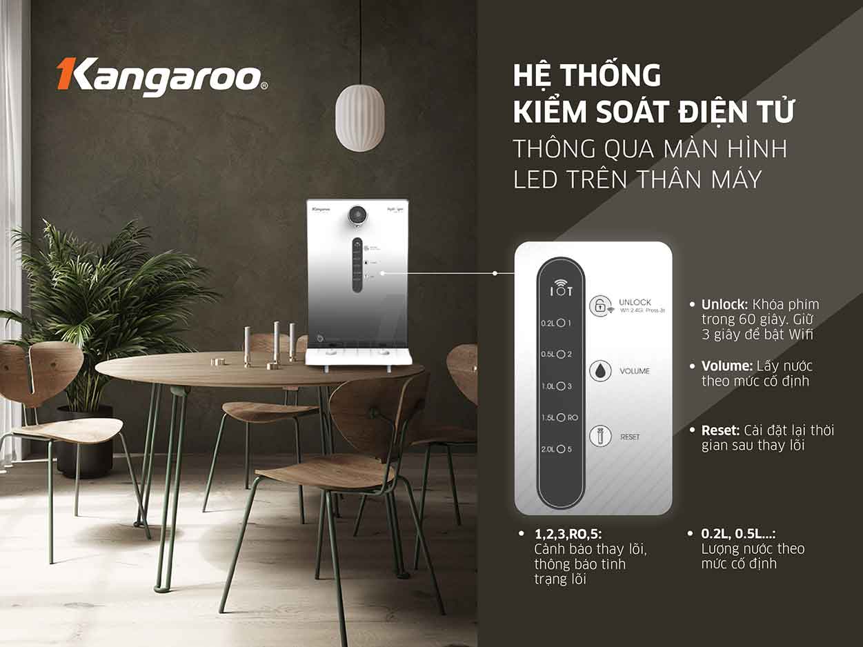 Máy lọc nước Kangaroo Hydrogen ion kiềm KG100HED-IOT