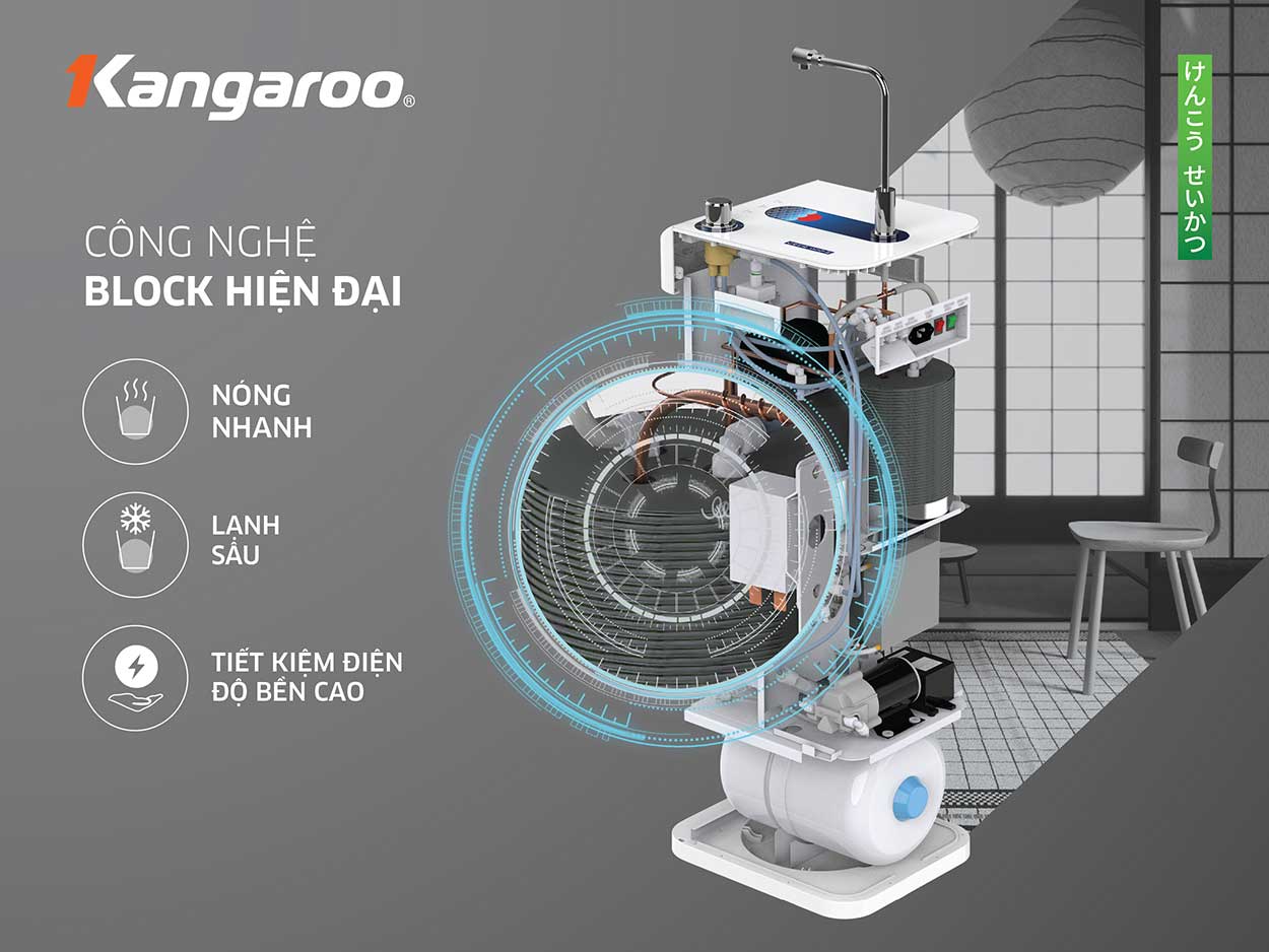 Máy lọc nước Kangaroo Hydrogen ion kiềm KG10A8ES