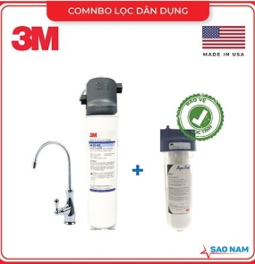 COMBO MÁY LỌC NƯỚC LẮP DƯỚI BỒN RỬA 3M BREW120-MS KÈM LỌC THÔ CAO CẤP