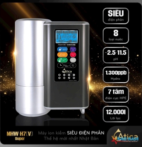 Máy lọc nước ion kiềm Siêu Điện Phân Atica SUPER MHW-H7(V)