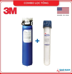 COMBO HỆ THỐNG LỌC TỔNG 3M AP904 + LỌC THÔ 3M CAO CẤP AP102T-110