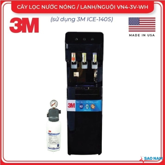 CÂY LỌC NƯỚC NÓNG LẠNH 3M VN4-3V-BL (SỬ DỤNG 3M ICE140-S)