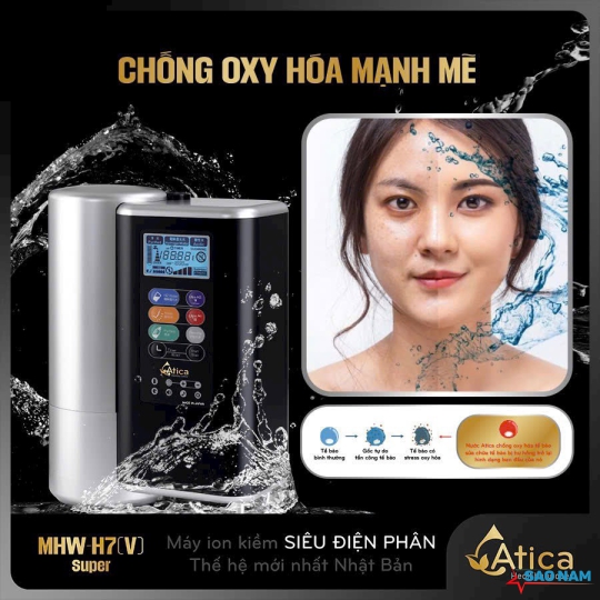 Máy lọc nước ion kiềm Siêu Điện Phân Atica SUPER MHW-H7(V)