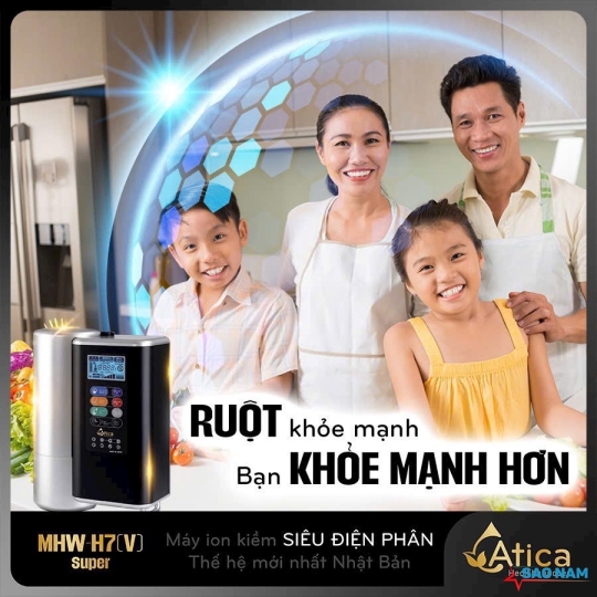 Máy lọc nước ion kiềm Siêu Điện Phân Atica SUPER MHW-H7(V)