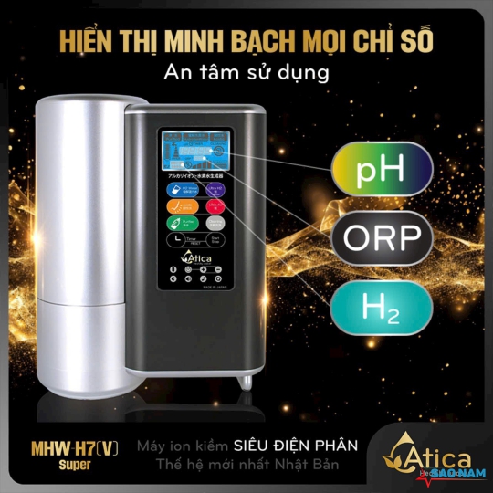 Máy lọc nước ion kiềm Siêu Điện Phân Atica SUPER MHW-H7(V)