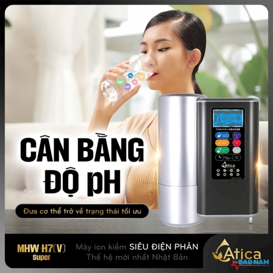 Máy lọc nước ion kiềm Siêu Điện Phân Atica SUPER MHW-H7(V)